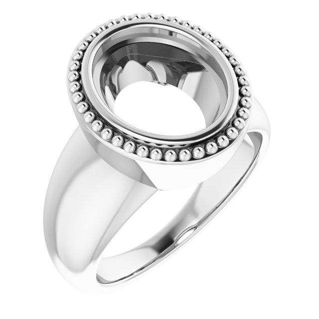 Beaded Bezel-Set Solitaire Ring