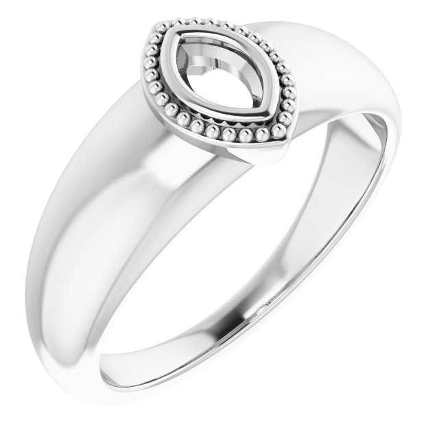 Beaded Bezel-Set Solitaire Ring
