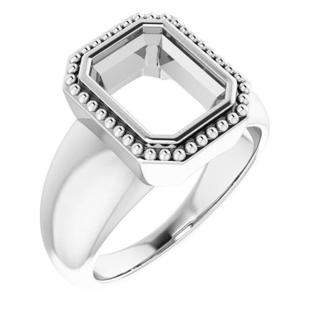 Beaded Bezel-Set Solitaire Ring