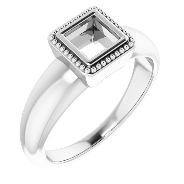 Beaded Bezel-Set Solitaire Ring