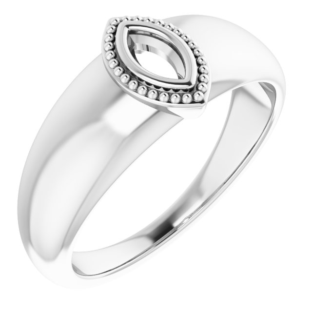 Beaded Bezel-Set Solitaire Ring