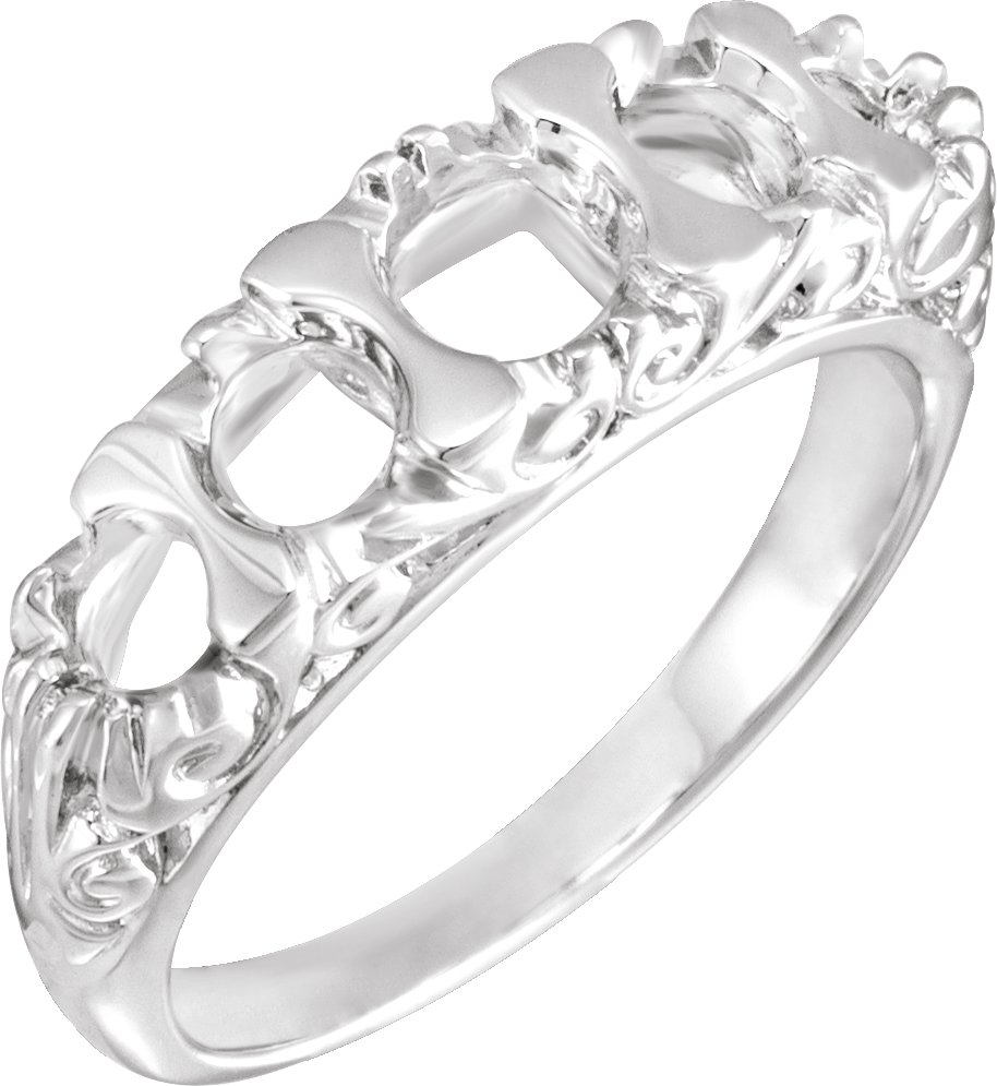 Fishtail Graduated Five-Stone Vintage-Inspired Anniversary Band