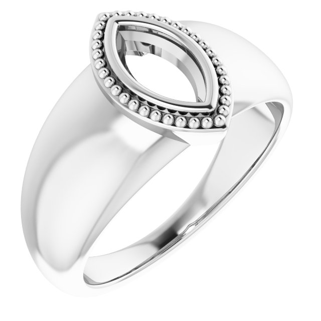 Beaded Bezel-Set Solitaire Ring