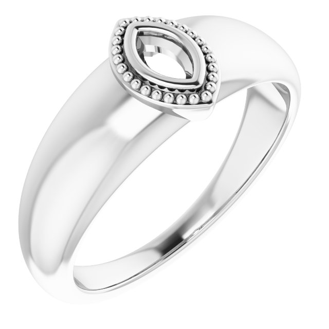 Beaded Bezel-Set Solitaire Ring