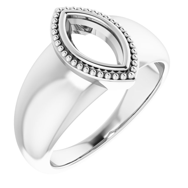 Beaded Bezel-Set Solitaire Ring