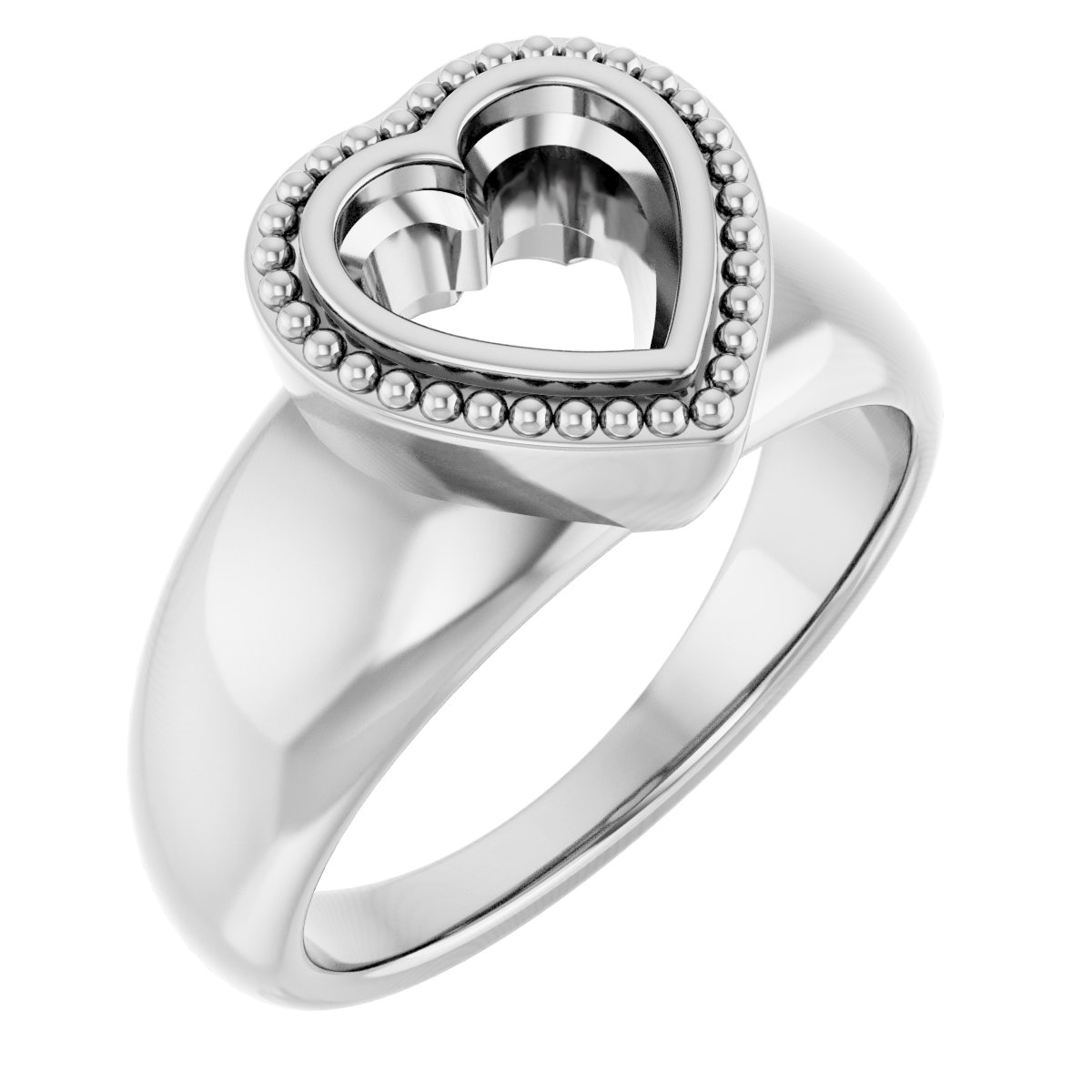 Beaded Bezel-Set Solitaire Ring