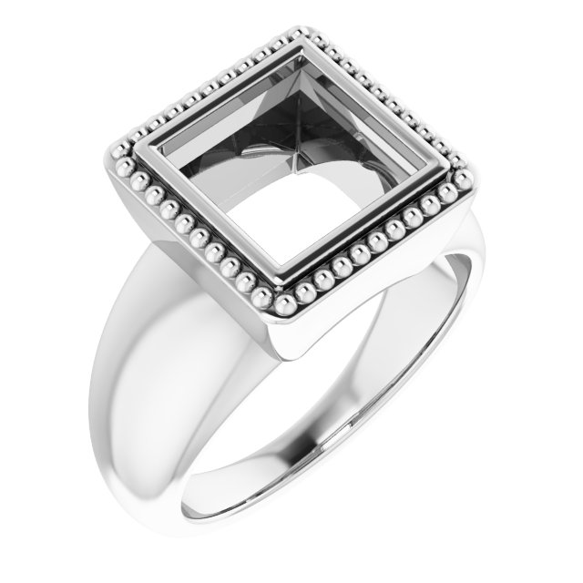 Beaded Bezel-Set Solitaire Ring