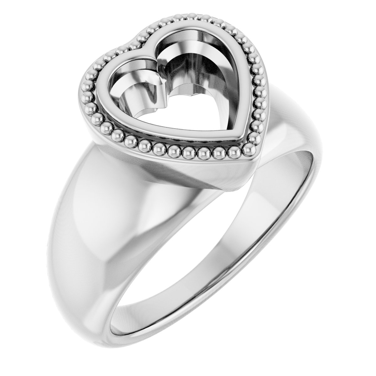 Beaded Bezel-Set Solitaire Ring