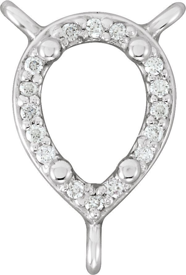 Pear 4-Prong Halo-Style Necklace Center