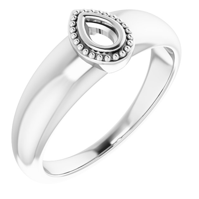 Beaded Bezel-Set Solitaire Ring