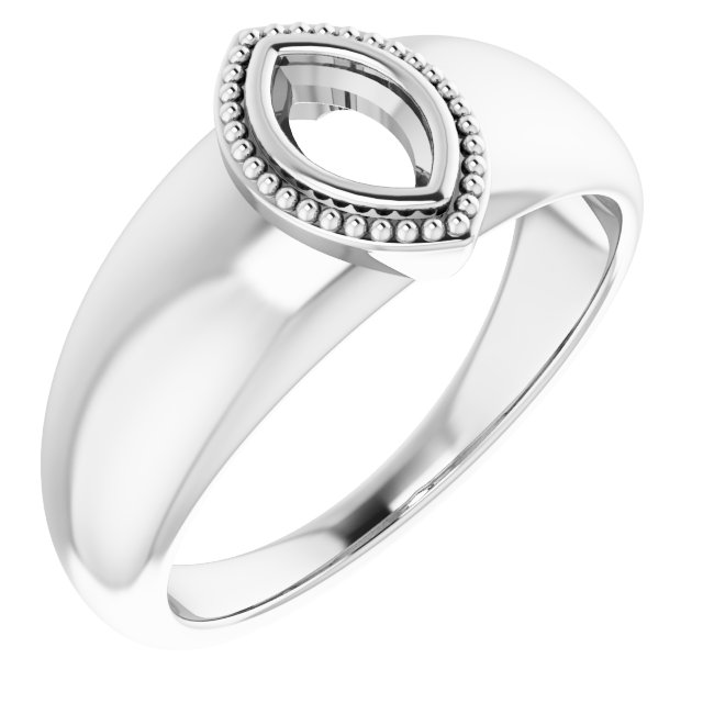 Beaded Bezel-Set Solitaire Ring