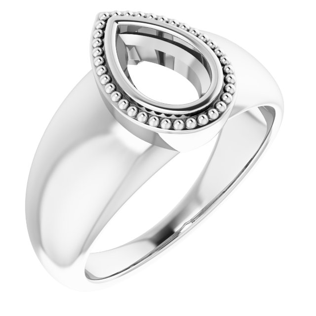 Beaded Bezel-Set Solitaire Ring