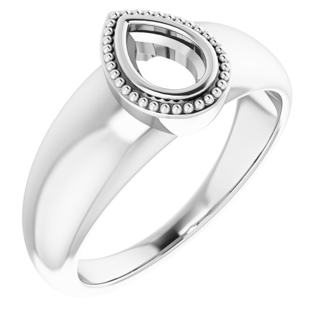 Beaded Bezel-Set Solitaire Ring