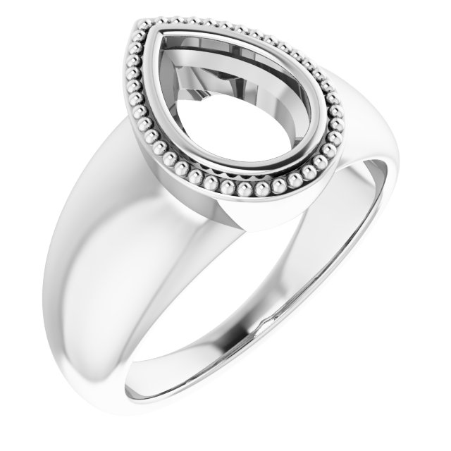 Beaded Bezel-Set Solitaire Ring