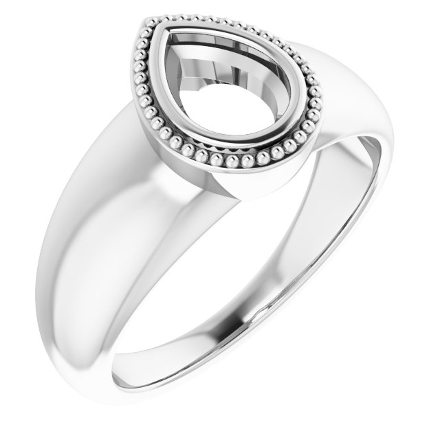 Beaded Bezel-Set Solitaire Ring