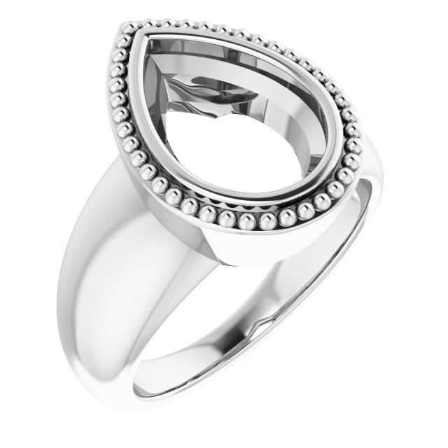 Beaded Bezel-Set Solitaire Ring