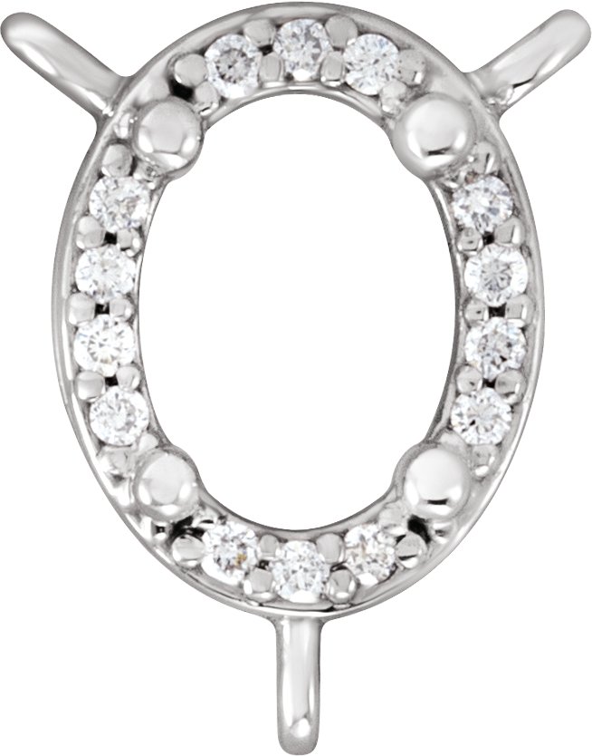 Oval 4-Prong Halo-Style Necklace Center