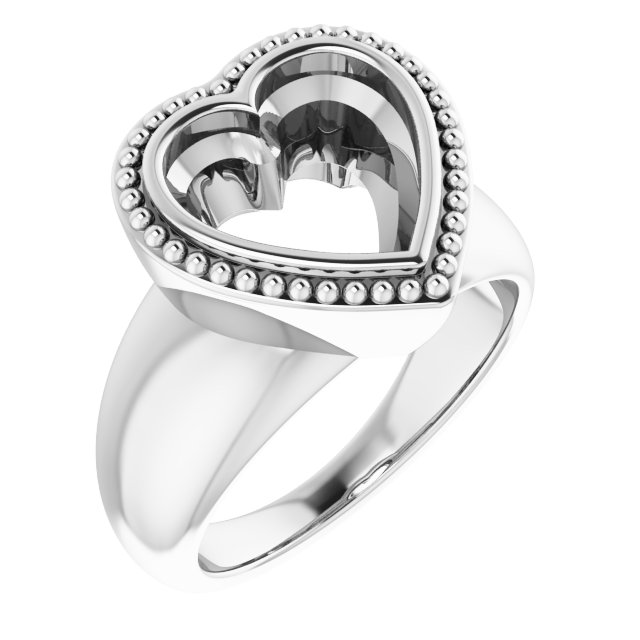 Beaded Bezel-Set Solitaire Ring