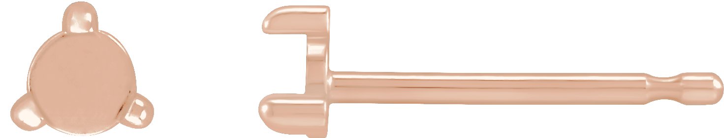 Round 3-Prong Claw Rose-Cut Stud Earrings