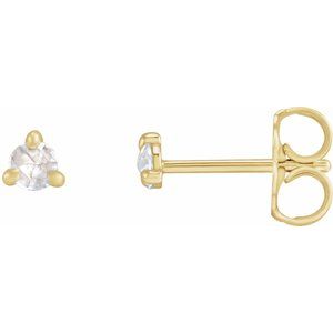 14K Yellow .04 CTW Rose-Cut Natural Diamond Stud Earrings