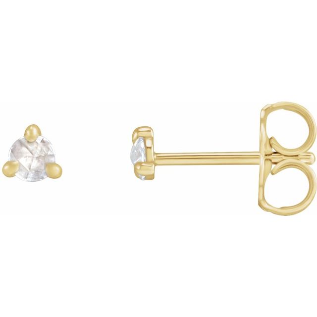 14K Yellow .04 CTW Rose-Cut Natural Diamond 3-Prong Claw Earrings