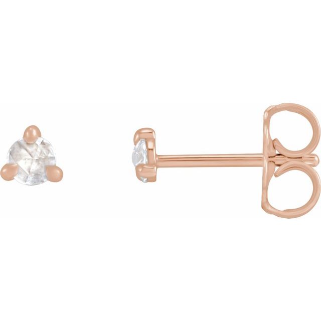 14K Rose .04 CTW Rose-Cut Natural Diamond Stud Earrings