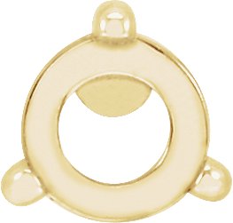Rose-Cut Round 3-Prong Pre-Notched Claw Earring Setting