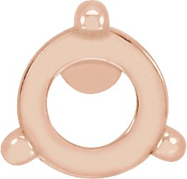 Rose-Cut Round 3-Prong Pre-Notched Claw Earring Setting