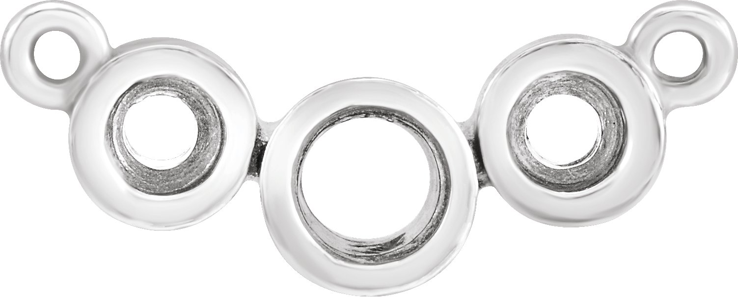 Three-Stone Bezel-Set Necklace Center