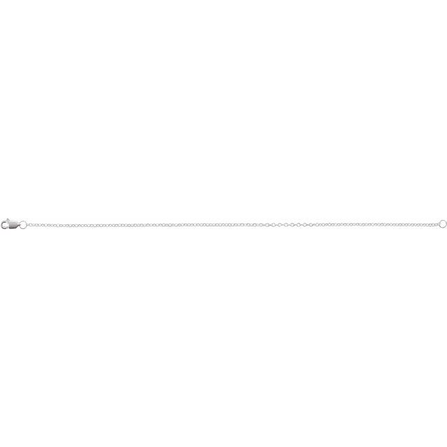 Rhodium-Plated Sterling Silver 1.5 mm Solid Cable Chain 7