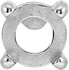 Rose-Cut Round 4-Prong Claw Pre-Notched Earring Setting