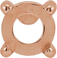 Rose-Cut Round 4-Prong Claw Pre-Notched Earring Setting