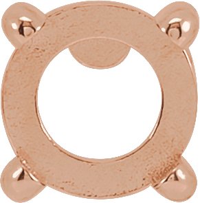 Rose-Cut Round 4-Prong Claw Pre-Notched Earring Setting