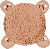 Rose-Cut Round 4-Prong Claw Pre-Notched Earring Setting
