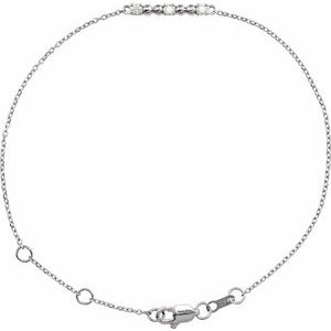 Sterling Silver 1/10 CTW Natural Diamond Beaded Bar 6 1/2-7 1/2" Bracelet