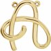 14K Yellow Script Initial A Necklace Center