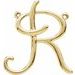 14K Yellow Script Initial R Necklace Center