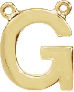 14K Yellow Block Initial G Necklace Center