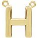 14K Yellow Block Initial H Necklace Center
