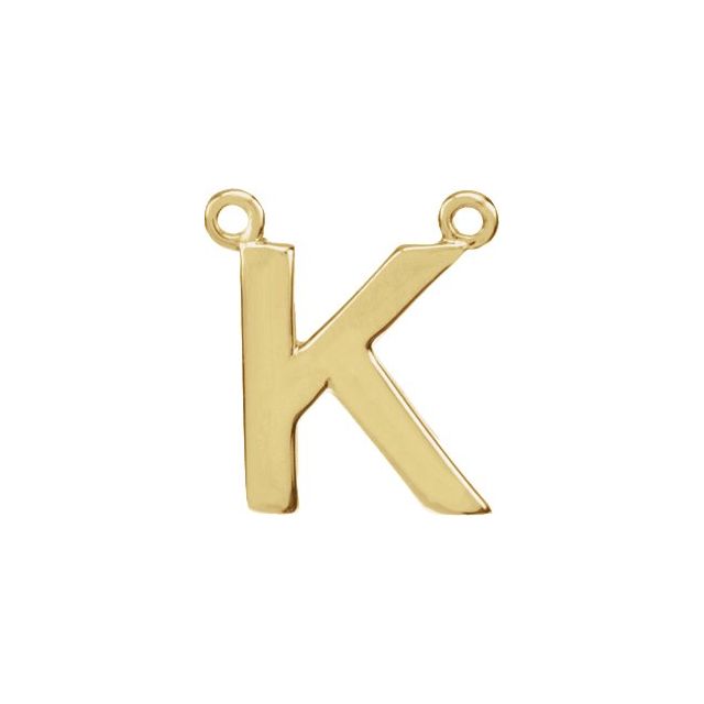 14K Yellow Block Initial K Necklace Center
