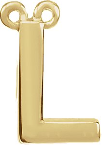 14K Yellow Block Initial L Necklace Center