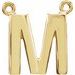 14K Yellow Block Initial M Necklace Center