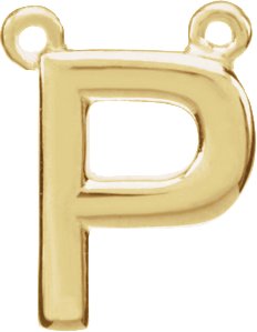 10K Yellow Block Initial P Necklace Center
