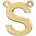 14K Yellow Block Initial S Necklace Center