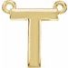 14K Yellow Block Initial T Necklace Center