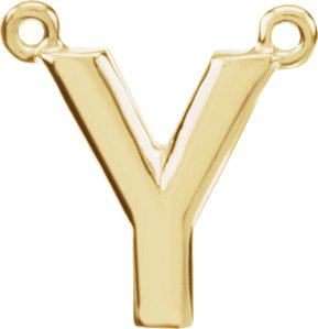 14K Yellow Block Initial Y Necklace Center
