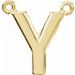 14K Yellow Block Initial Y Necklace Center