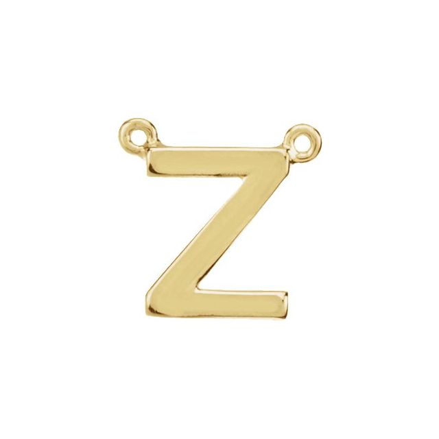 14K Yellow Block Initial Z Necklace Center