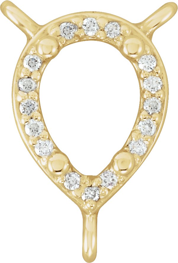 Pear 4-Prong Halo-Style Necklace Center