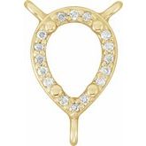 Pear 4-Prong Halo-Style Necklace Center